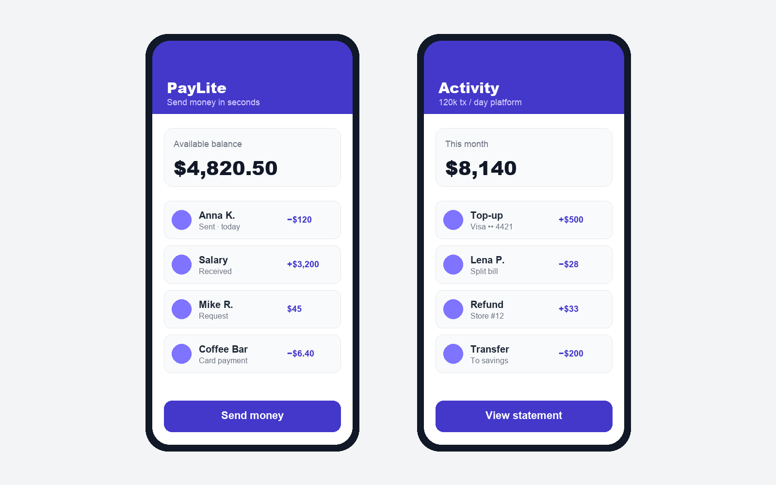 PayLite — payments app